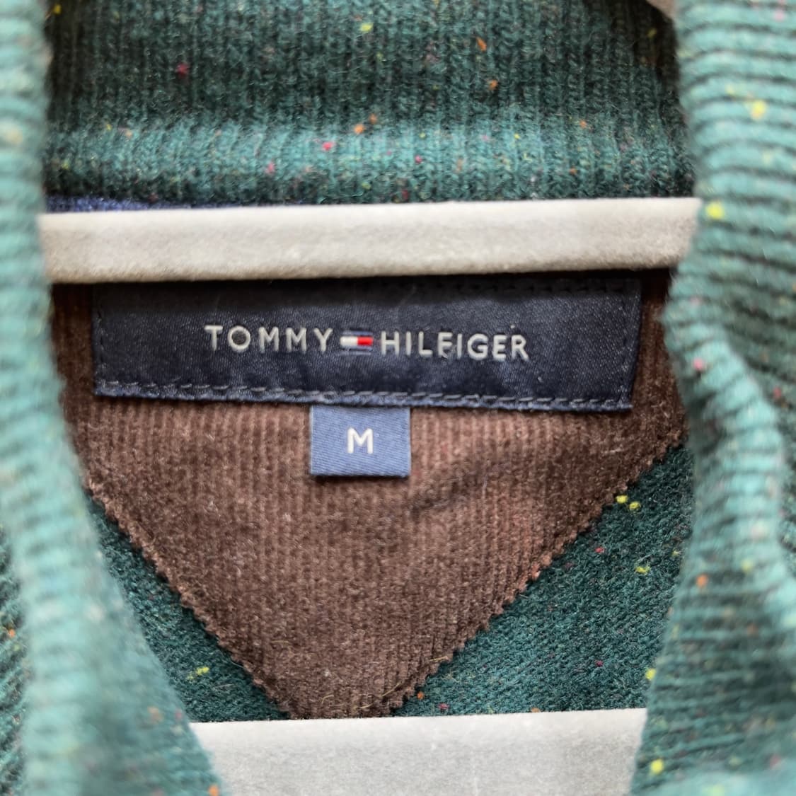 타미힐피거 코듀로이 팔꿈치 패치 니트 집업 상품이미지3