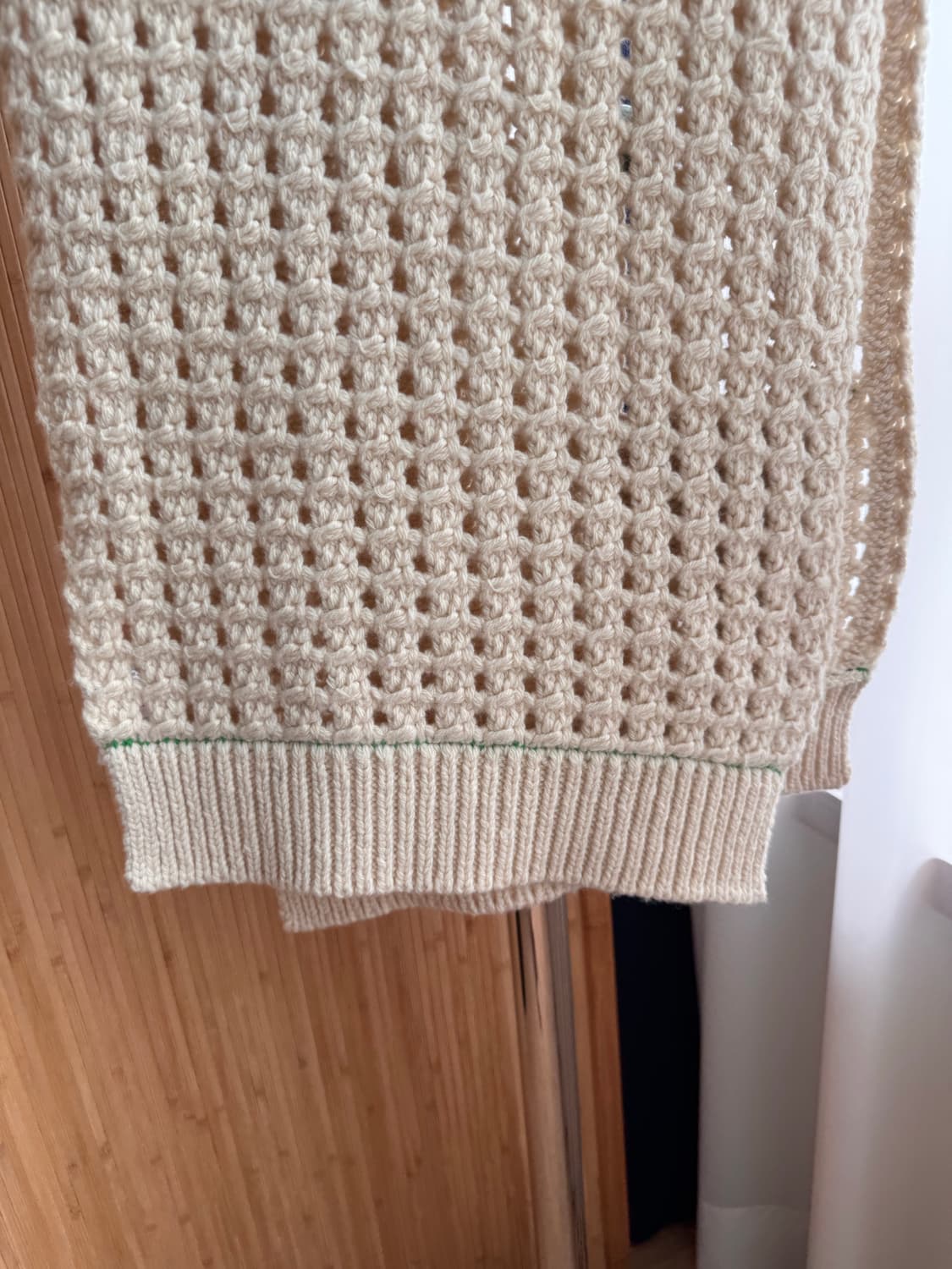 보테가베네타 Leather Trim Wool Scarf 그린 포켓 머플러 상품이미지5
