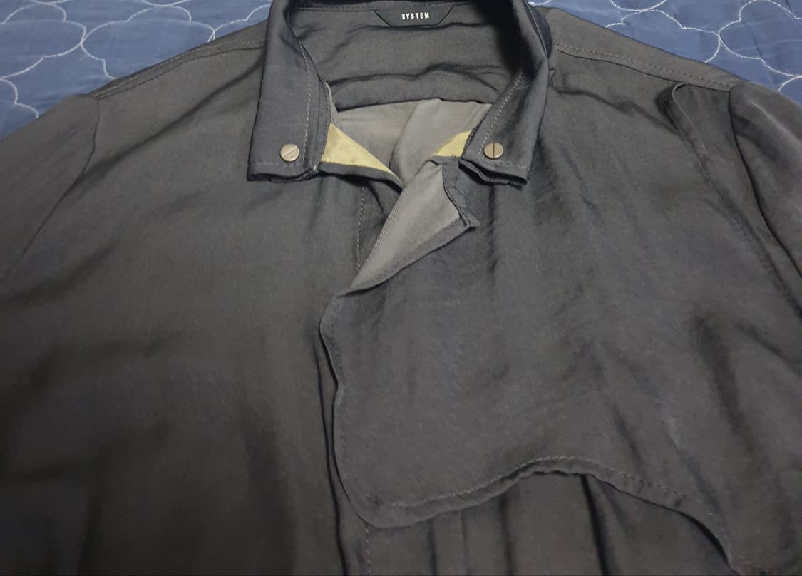 (단종매물) 한섬 시스템 SS시즌 벨티드 롱 블라우스 원피스 다크그레이 상품이미지2