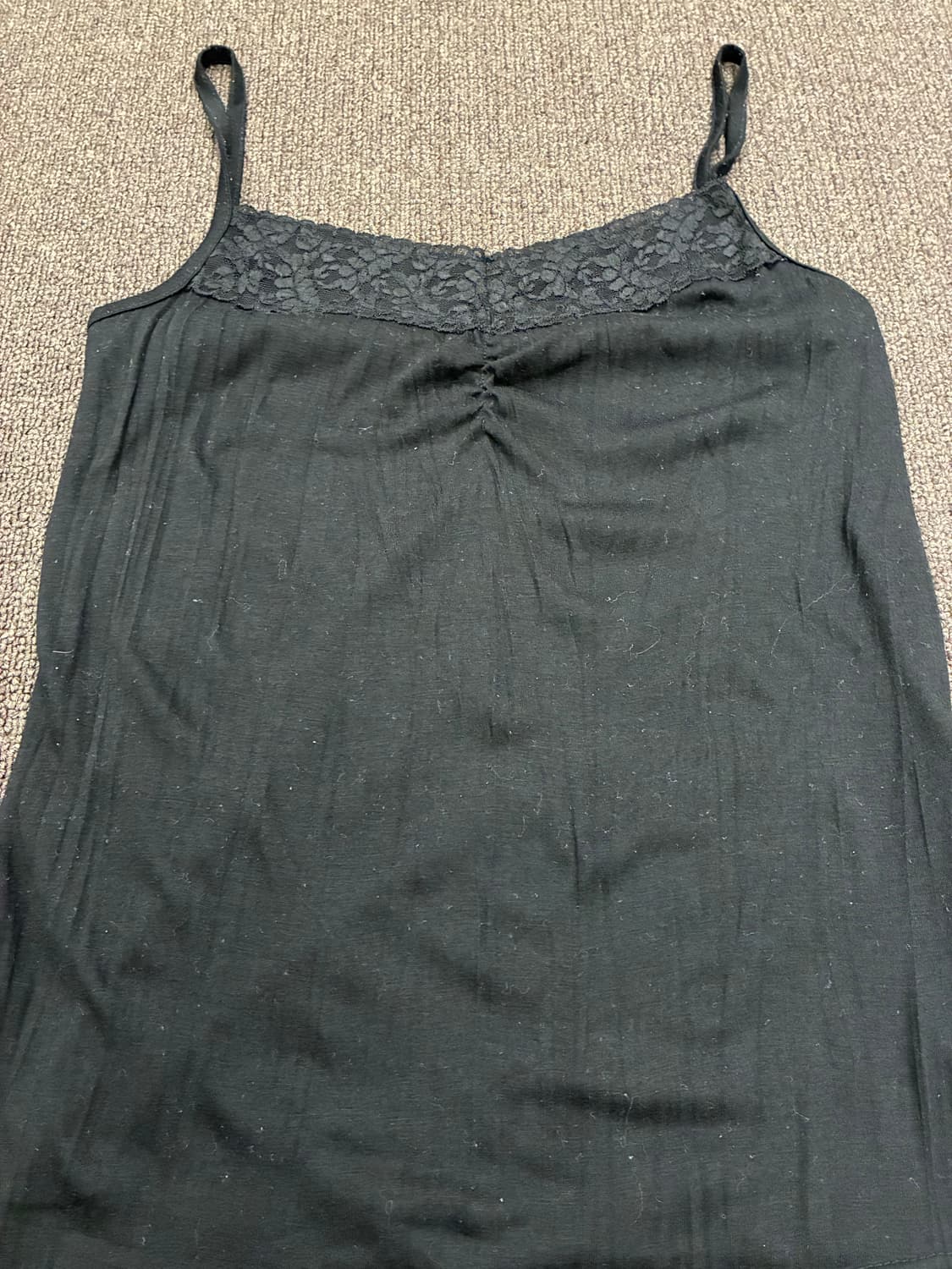 L)Japanese vintage 여성 레이스 디테일 블랙 나시 상품이미지2