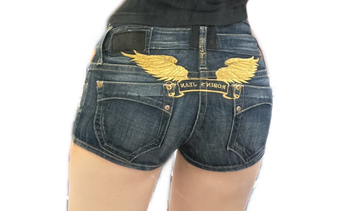 로빈스 진 로우 날개 핫팬츠 숏팬츠 상품이미지1