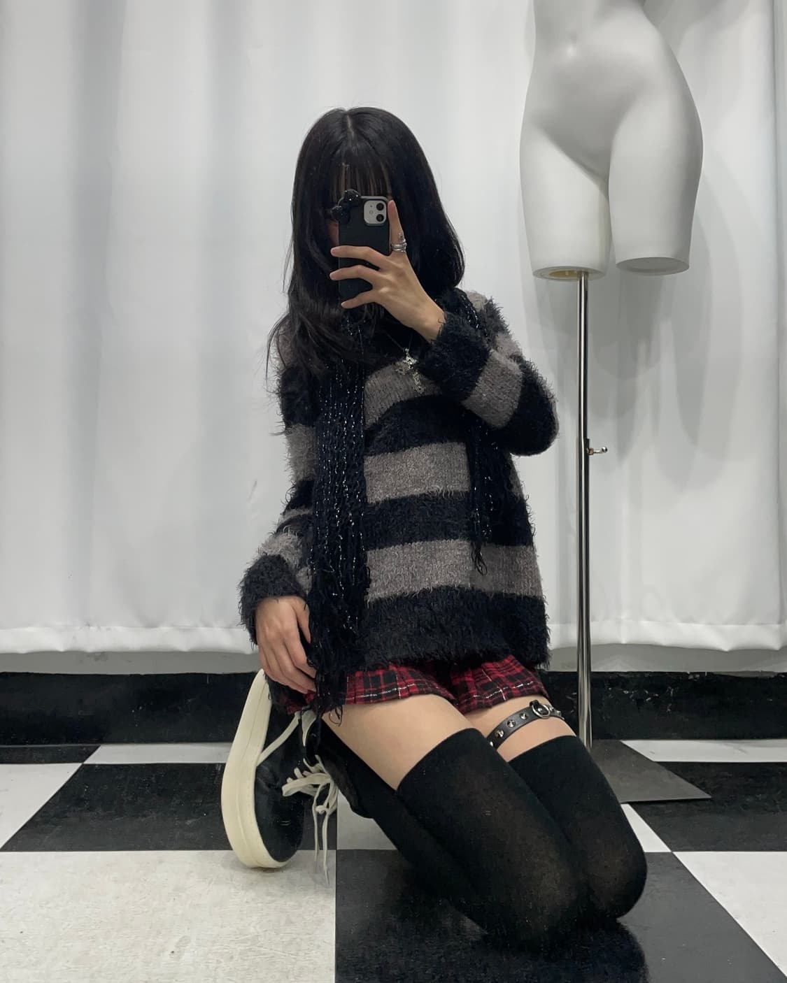 🎸블랙&그레이 스트라이프 니트🎸 상품이미지2