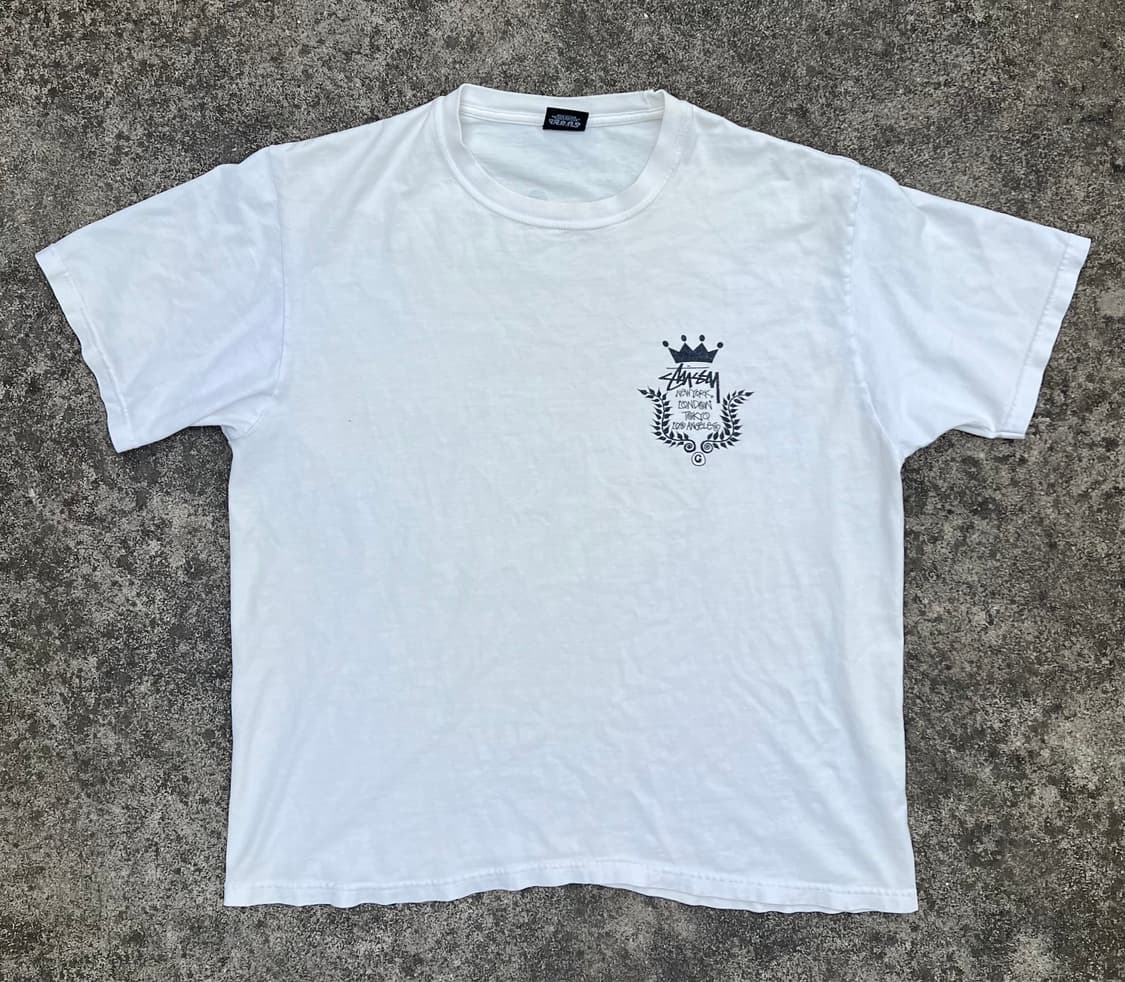 STUSSY TEE / 스투시 뉴욕 런던 도쿄 LA 반팔 티셔츠 화이트 상품이미지3