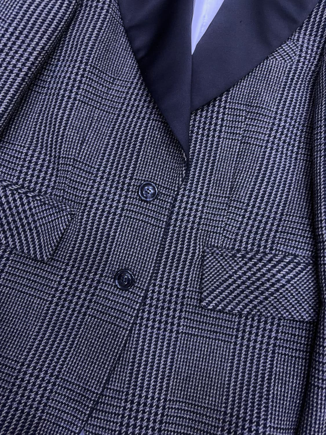 JS 뉴욕 하운드투스 체크 블랙 라펠 코트 자켓 F 상품이미지4