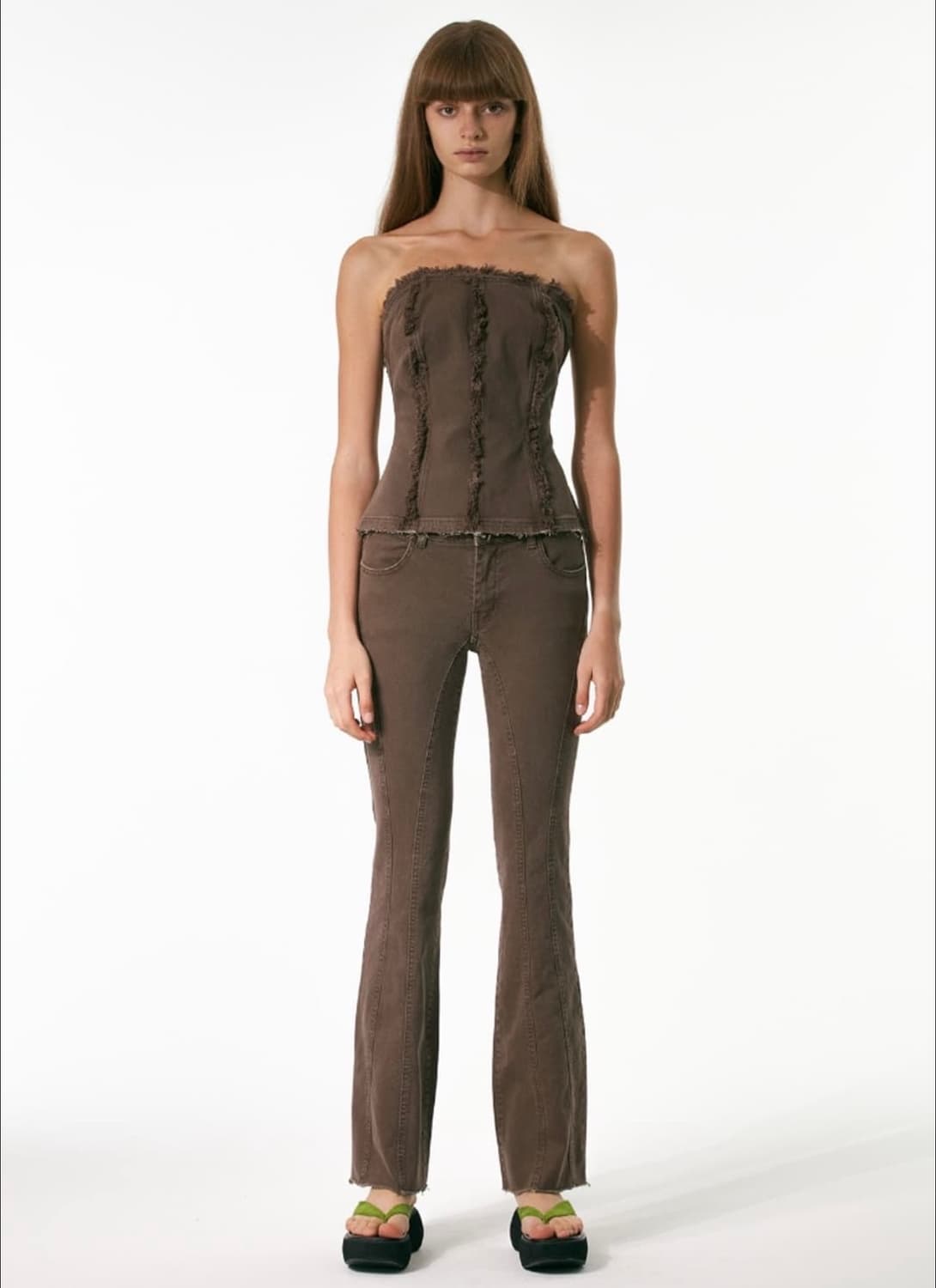 더오픈프로덕트 y2k 브라운 데님 바지 상품이미지1