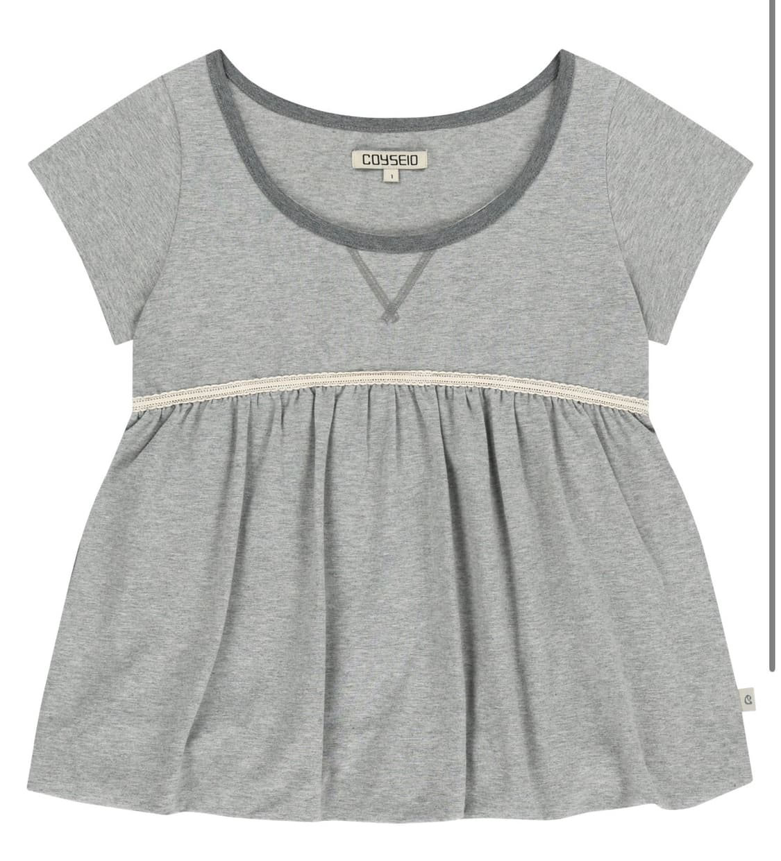 코이세이오 LACE BALLOON T-SHIRT MELANGE GREY  상품이미지1