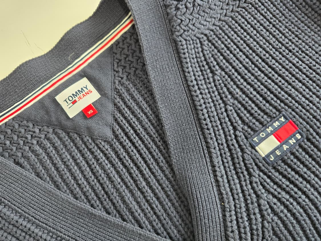 타미진스 브이넥 크롭 가디건 네이비 XS 상품이미지4