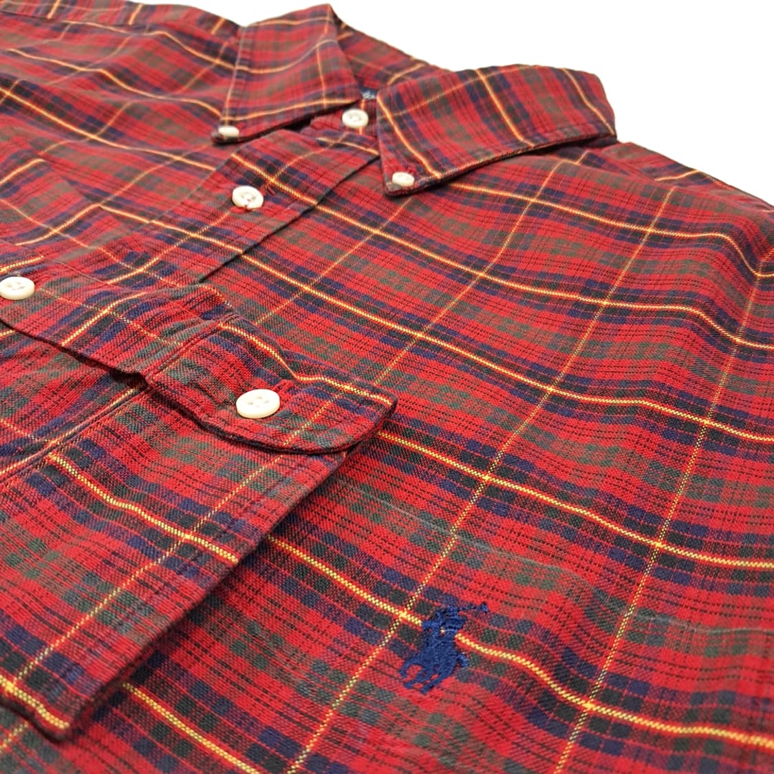 CL701 L 폴로 90s 빅옥스포드 레드 타탄체크 빅셔츠 남방 상품이미지4