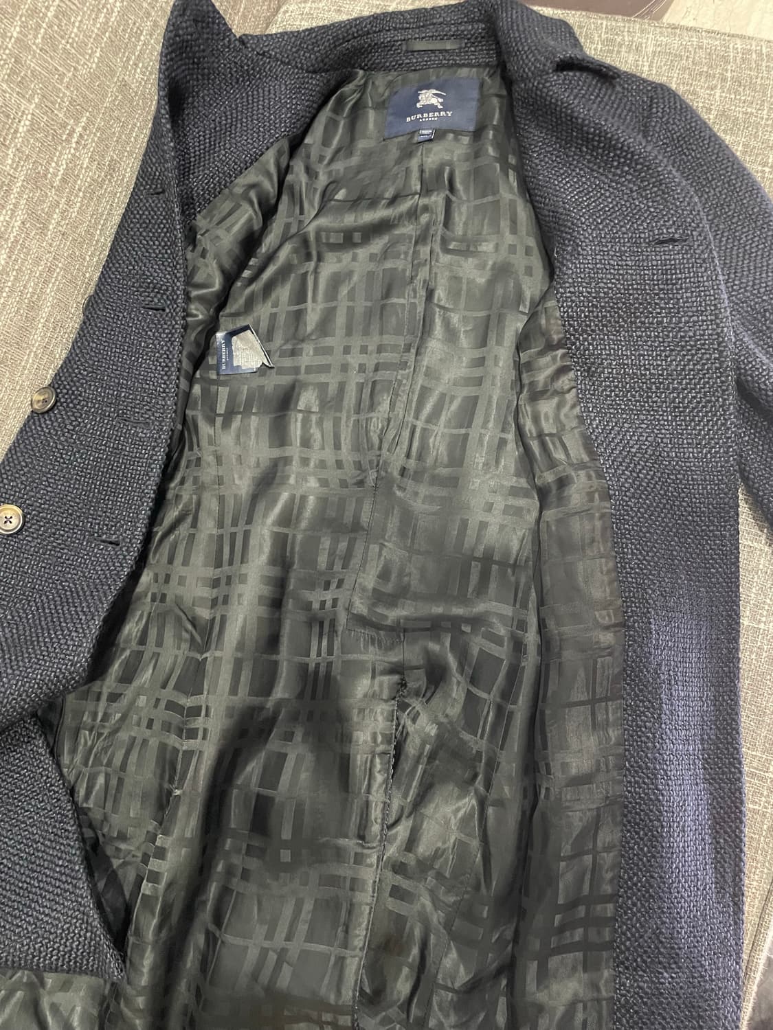 버버리 런던 네이비 트위드 더블 코트 USA 6 상품이미지3