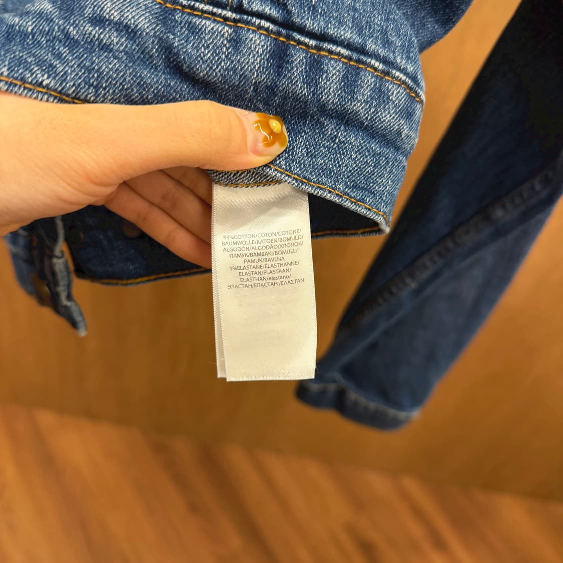 폴로 랄프 로렌 코튼 데님 자켓 사이드 버튼 스트랩 디테일 딥 인디고 상품이미지7