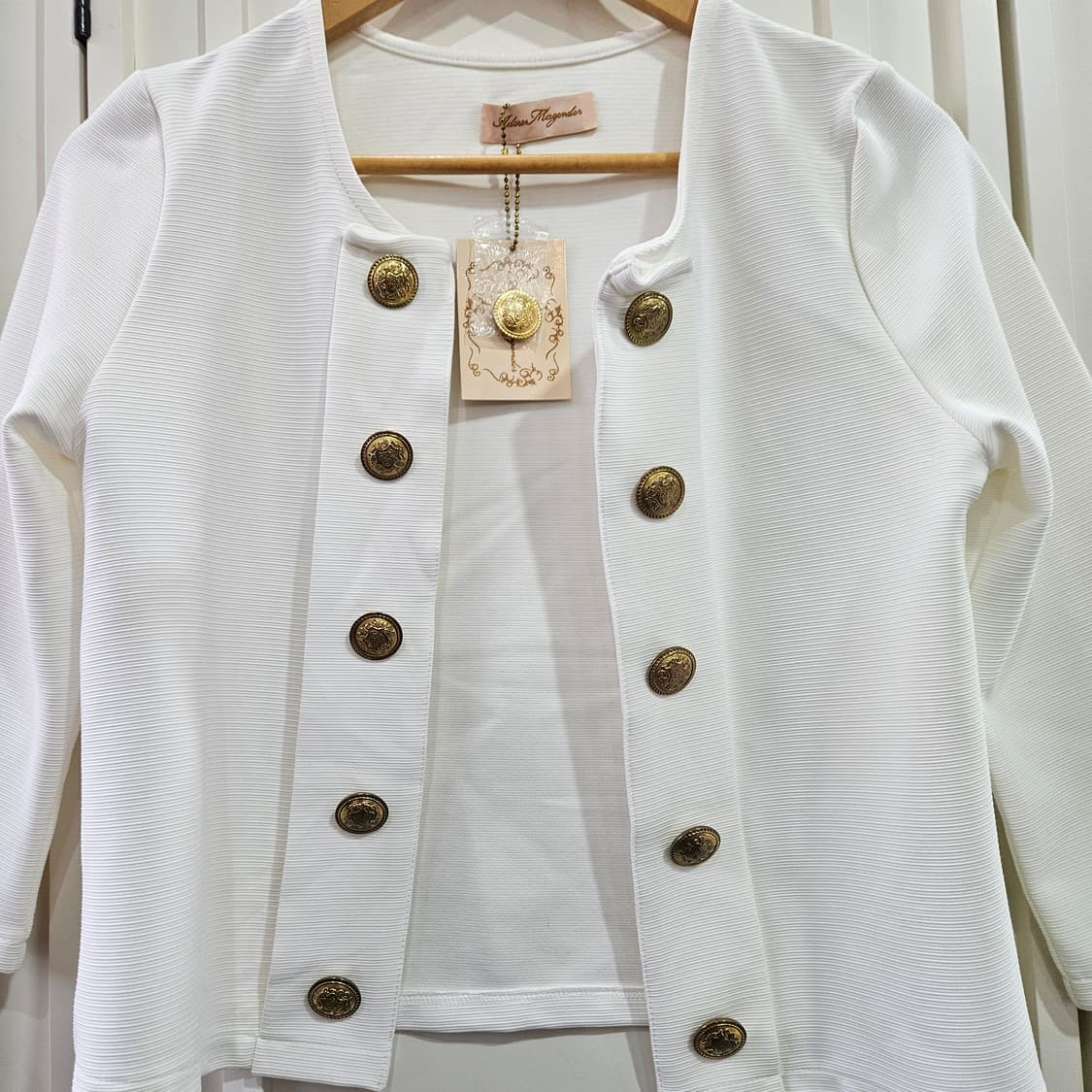 화이트 금장 버튼 자켓 상품이미지2
