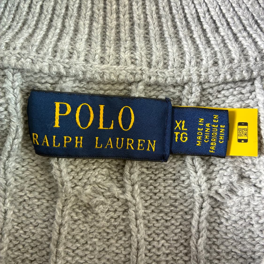 Polo  폴로 랄프로렌 신형 자수 코튼 그레이 꽈배기 반집업 니트  상품이미지5