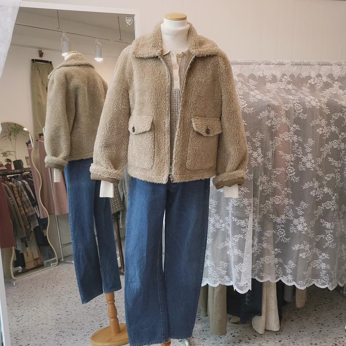 Carol 양털 숏무스탕 상품이미지8