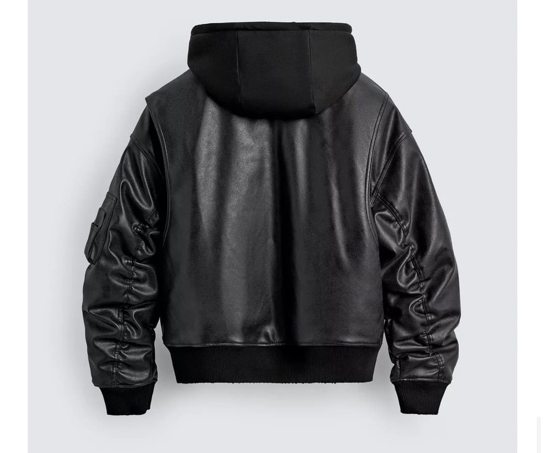 자라 레더 후드 봄버 상품이미지2