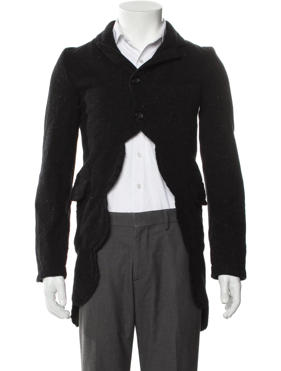 꼼데가르송 블랙 울 축융 프릴 자켓 xs 상품이미지6