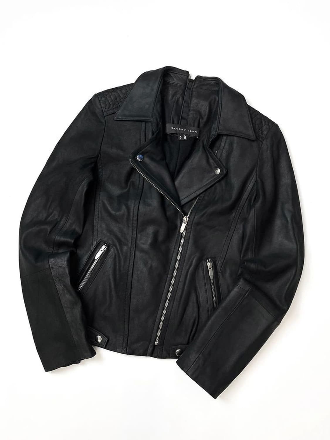 Theyskens’ Theory 13FW 양가죽 크롭라이더자켓PN4382 상품이미지1