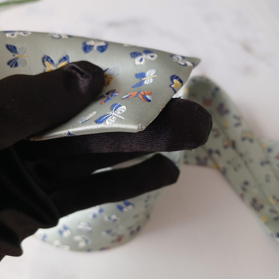 발망 실크 에메랄드 나비 자카드 넥타이 9.5cm B등급 E914
 상품이미지10