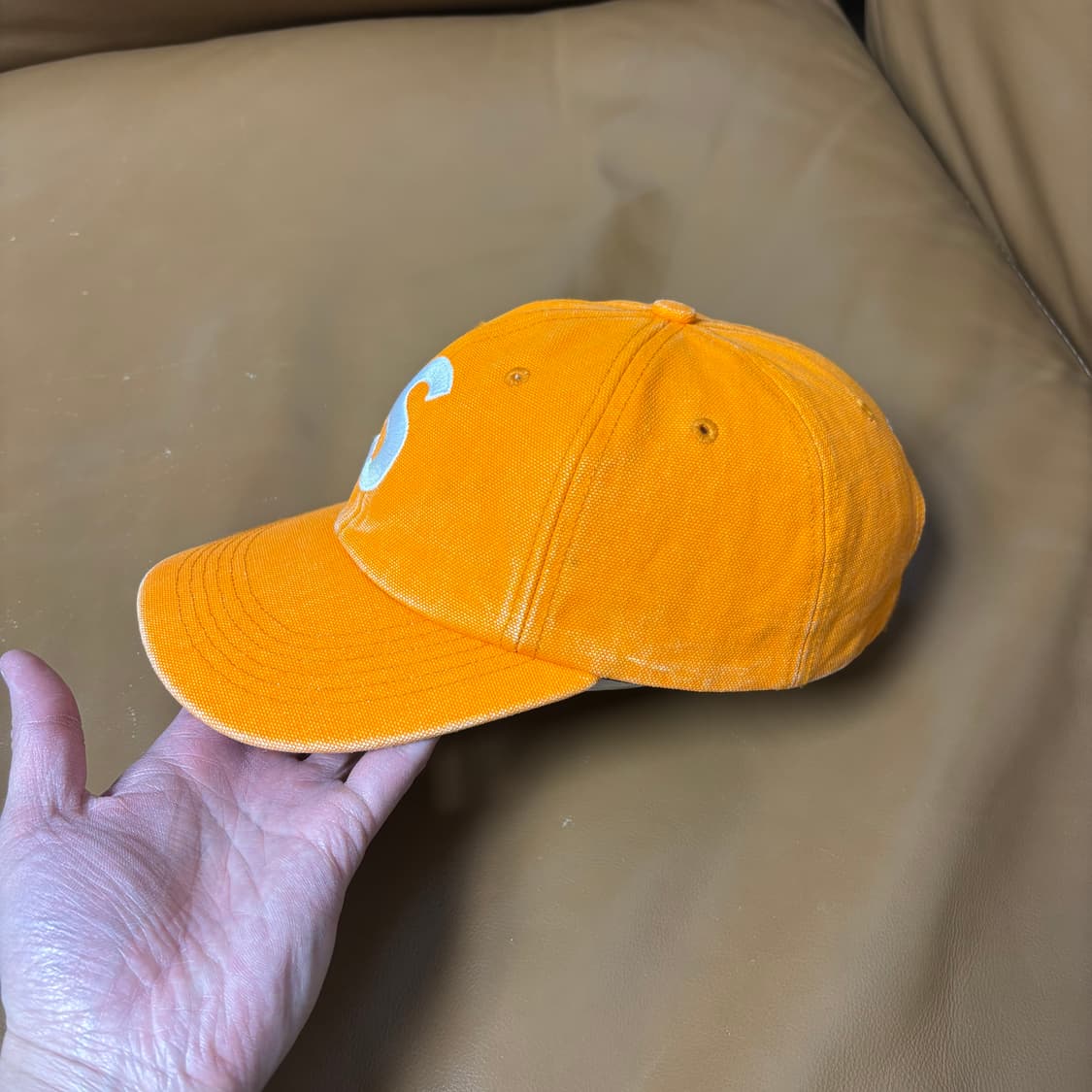 슈프림 S로고 6패널 볼캡 모자 피그먼트 오렌지 상품이미지4