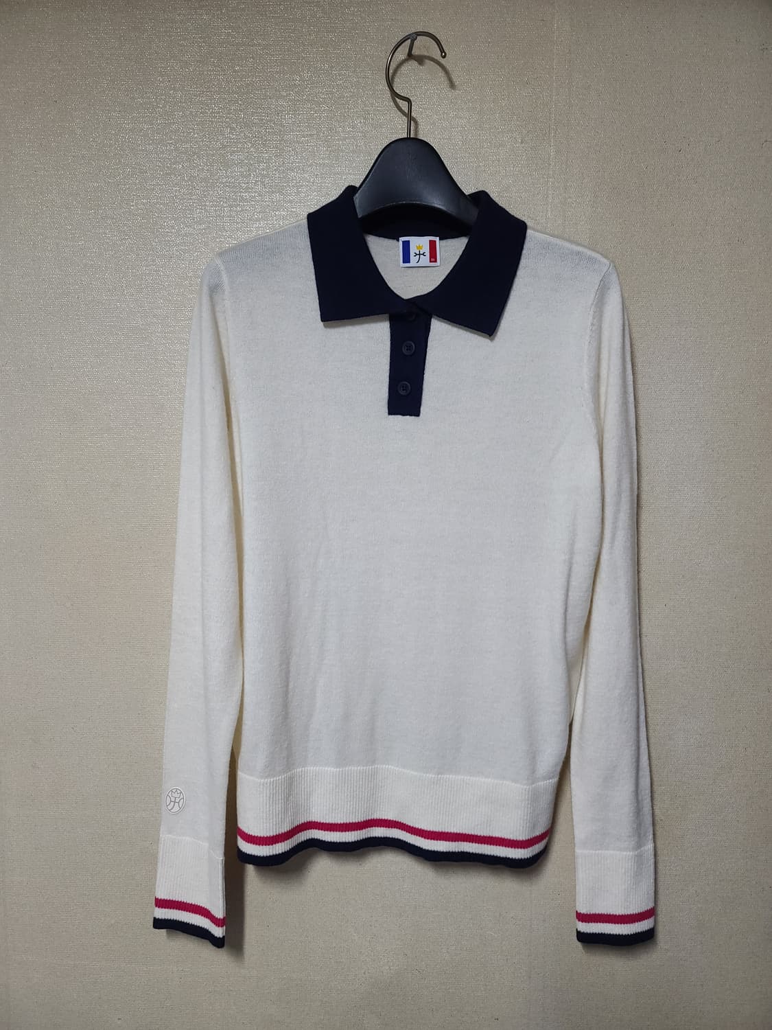 까스텔바작 울캐시 배색 카라 니트 상품이미지1