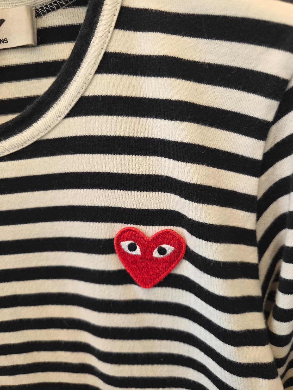 꼼데가르송 플레이 스트라이프 티셔츠 S 상품이미지3