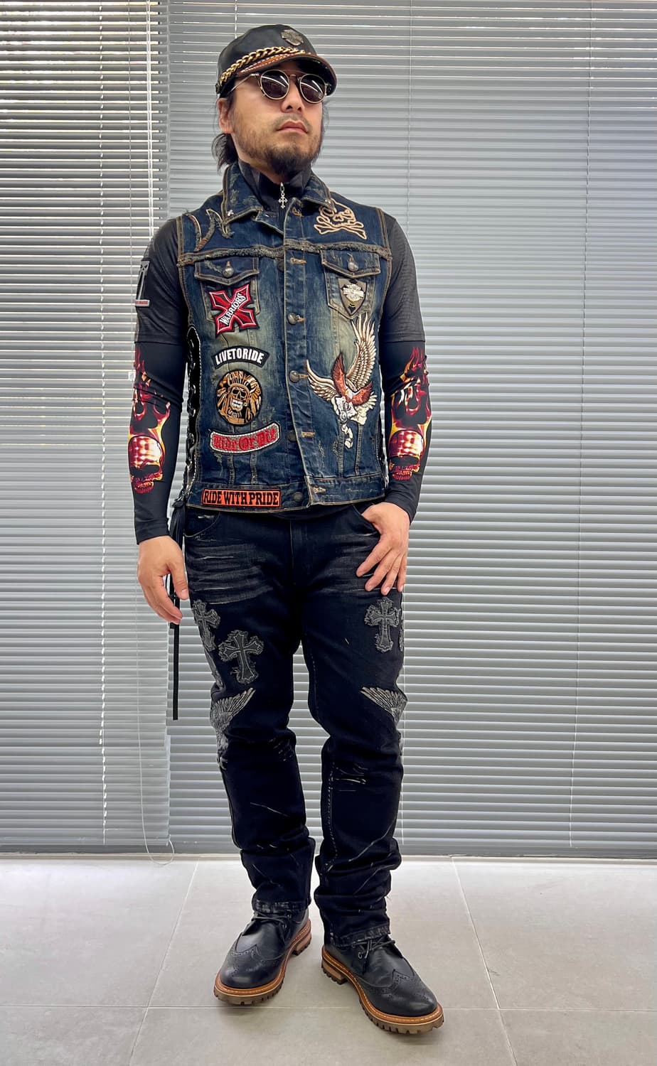 자수워싱 옆트임 청조끼 상품이미지6