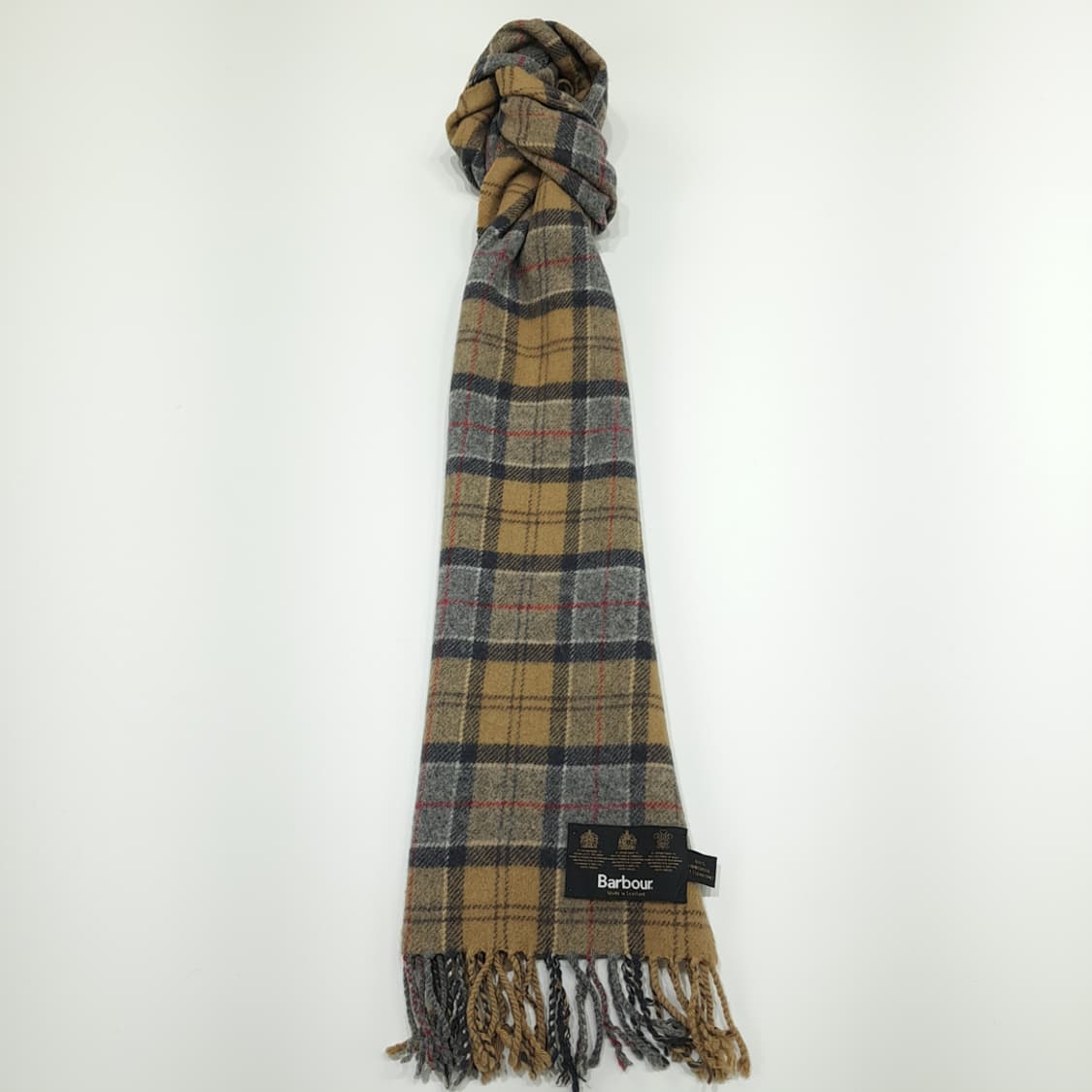 MX250 바버 브라운 타탄체크 램스울 목도리 머플러 상품이미지3