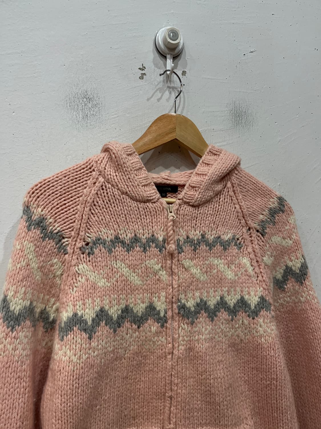 CRENCIA 노르딕 울 후디 니트집업  상품이미지3