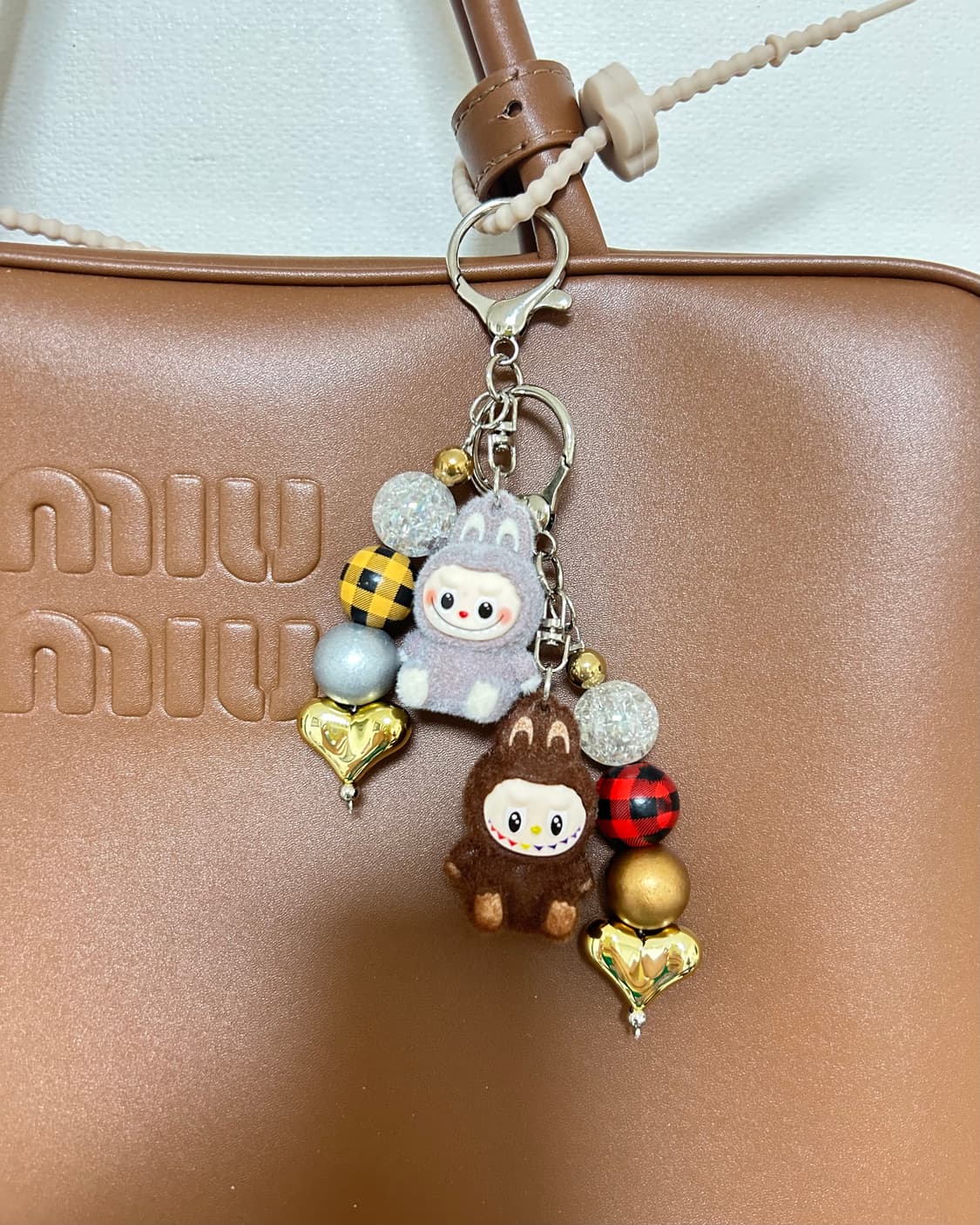 미니 라부부 키링 🐰👯‍♂️(베이지) 상품이미지3