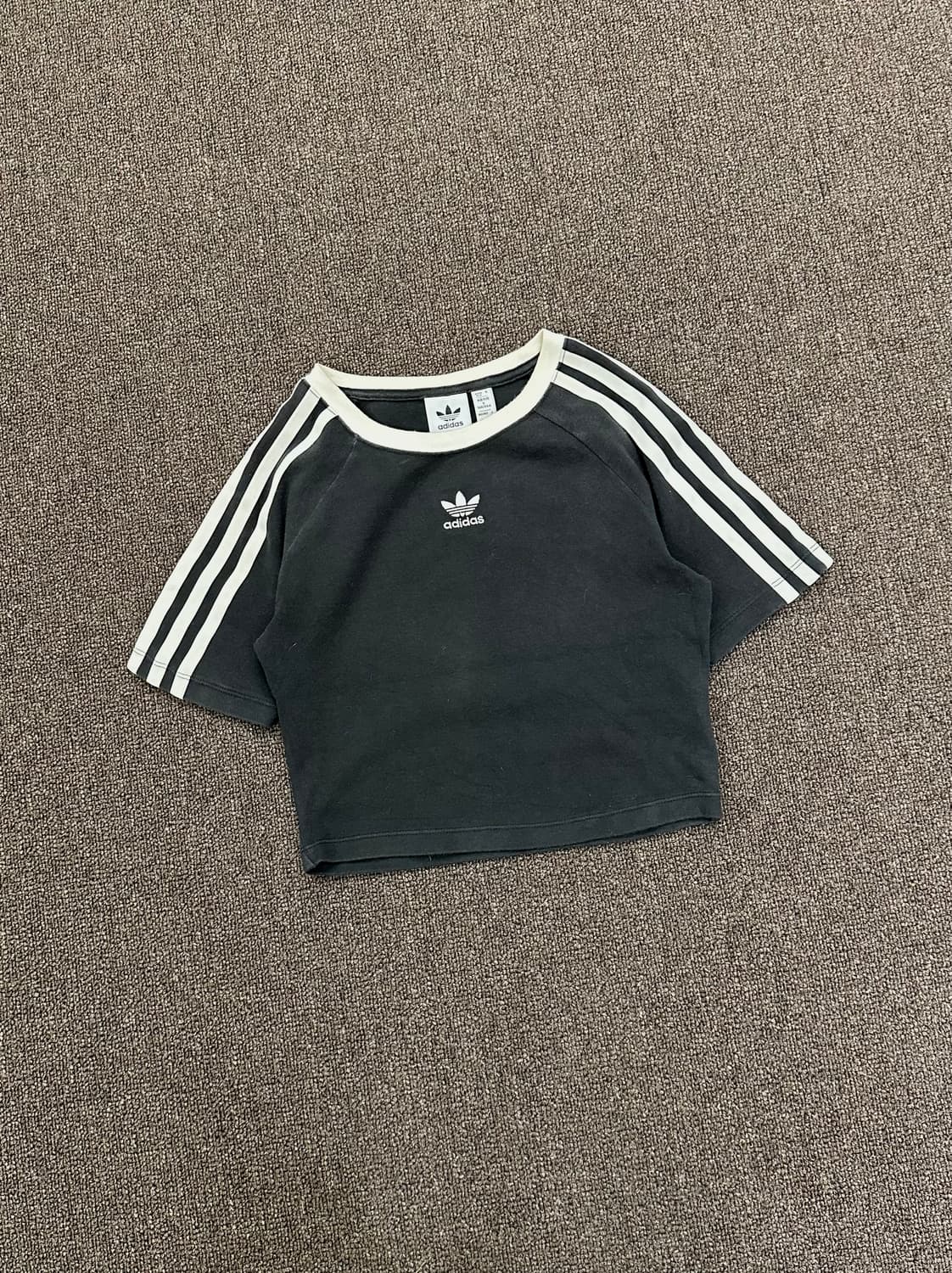 S)아디다스 빈티지 여성 오리지널 스트라이프 크롭 반팔 상품이미지1
