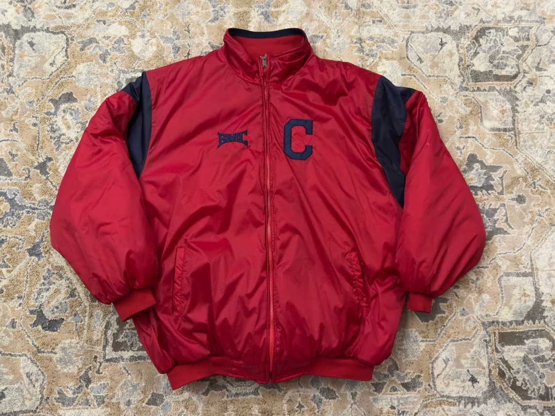 [BIVIC] 90s 올드스쿨 바시티 패딩 점퍼 레드 (3-5XL) 상품이미지2