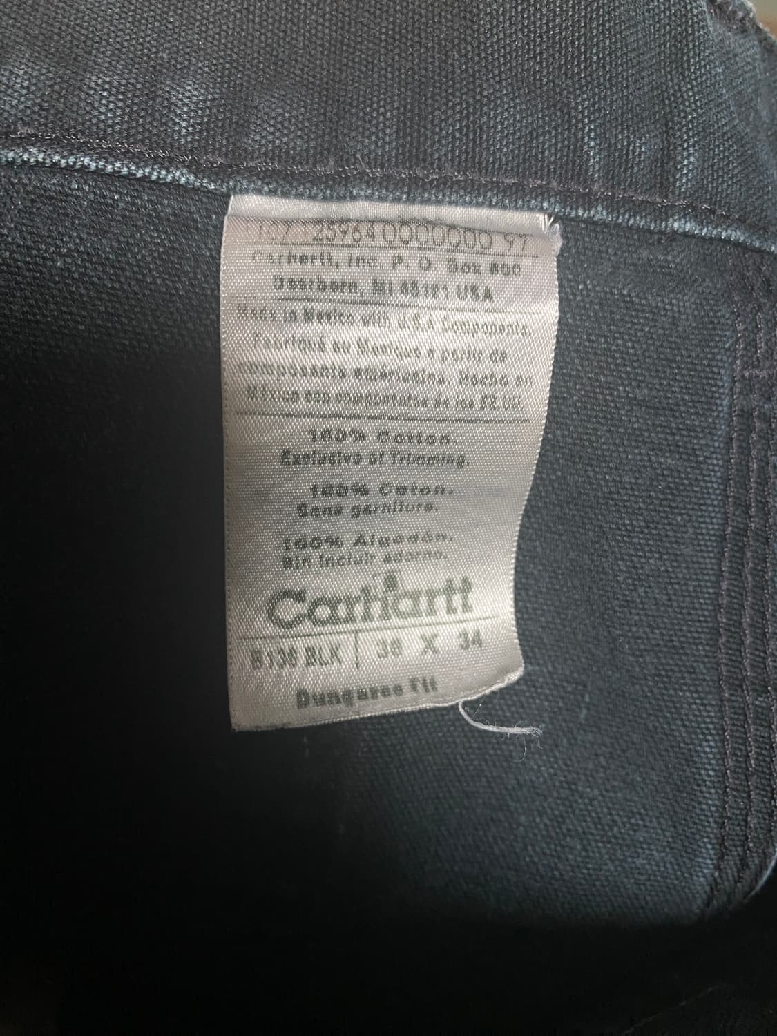 [36X34] 칼하트 빈티지 더블니 블랙 B136 상품이미지3