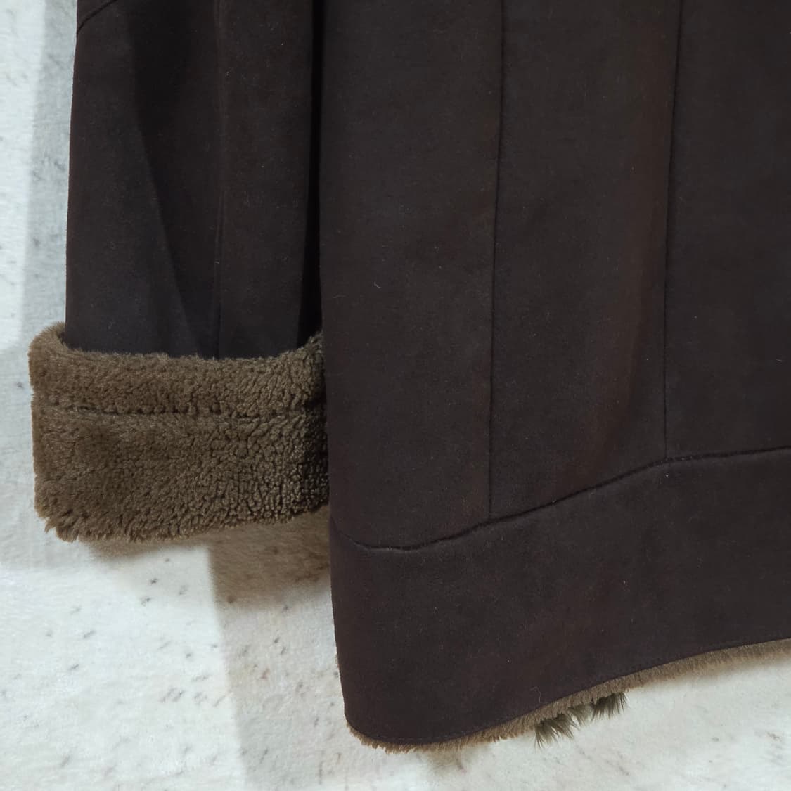 빈티지 브라운 후드 퍼 무스탕 코트 상품이미지6