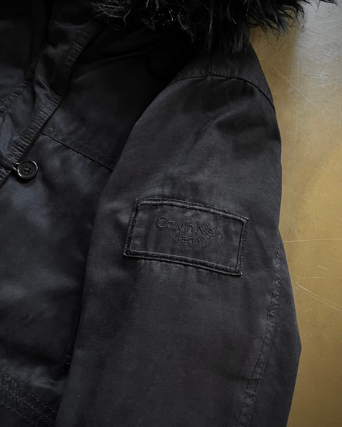 2000s C.K Jeans Black Fur Hood Parka 상품이미지6