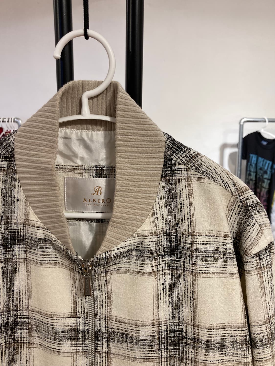 체크 패턴 집업 블루종 상품이미지7