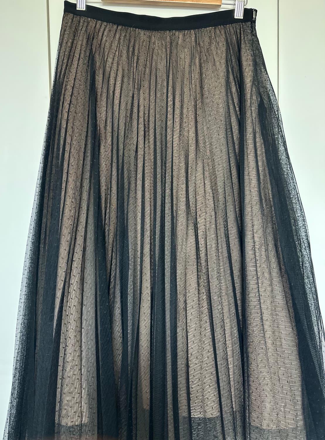 오르 블랙 튤 스커트 롱 플리츠 샤스커트 상품이미지4