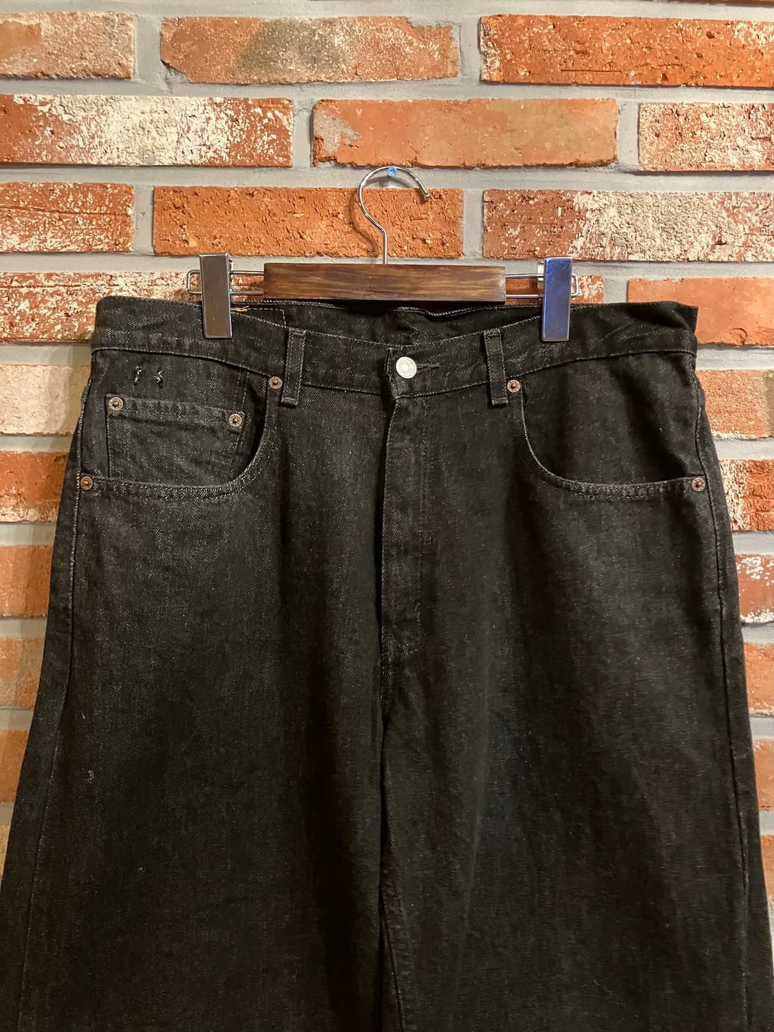 빈티지 리바이스 569 블랙진 흑청 데님 팬츠 상품이미지3