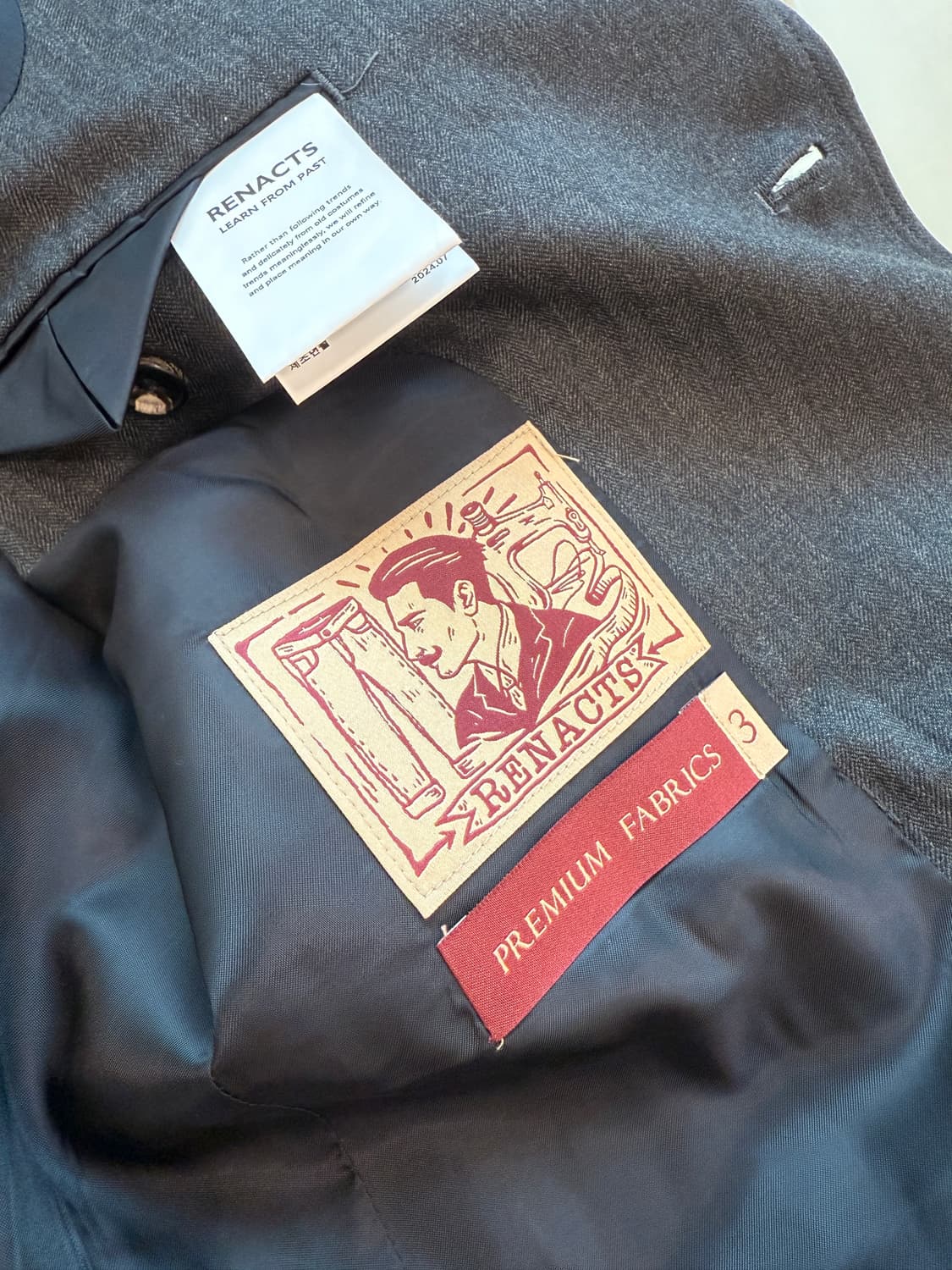 리넥츠 헤링본 색컷 블레이저 자켓 3(105) 상품이미지5