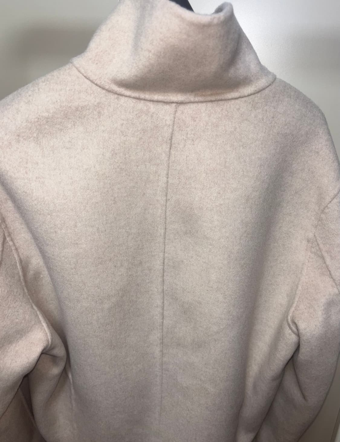 몽돌 캐시미어 울 핸드메이드 하이넥 크롭 코트 오트밀 s 상품이미지4
