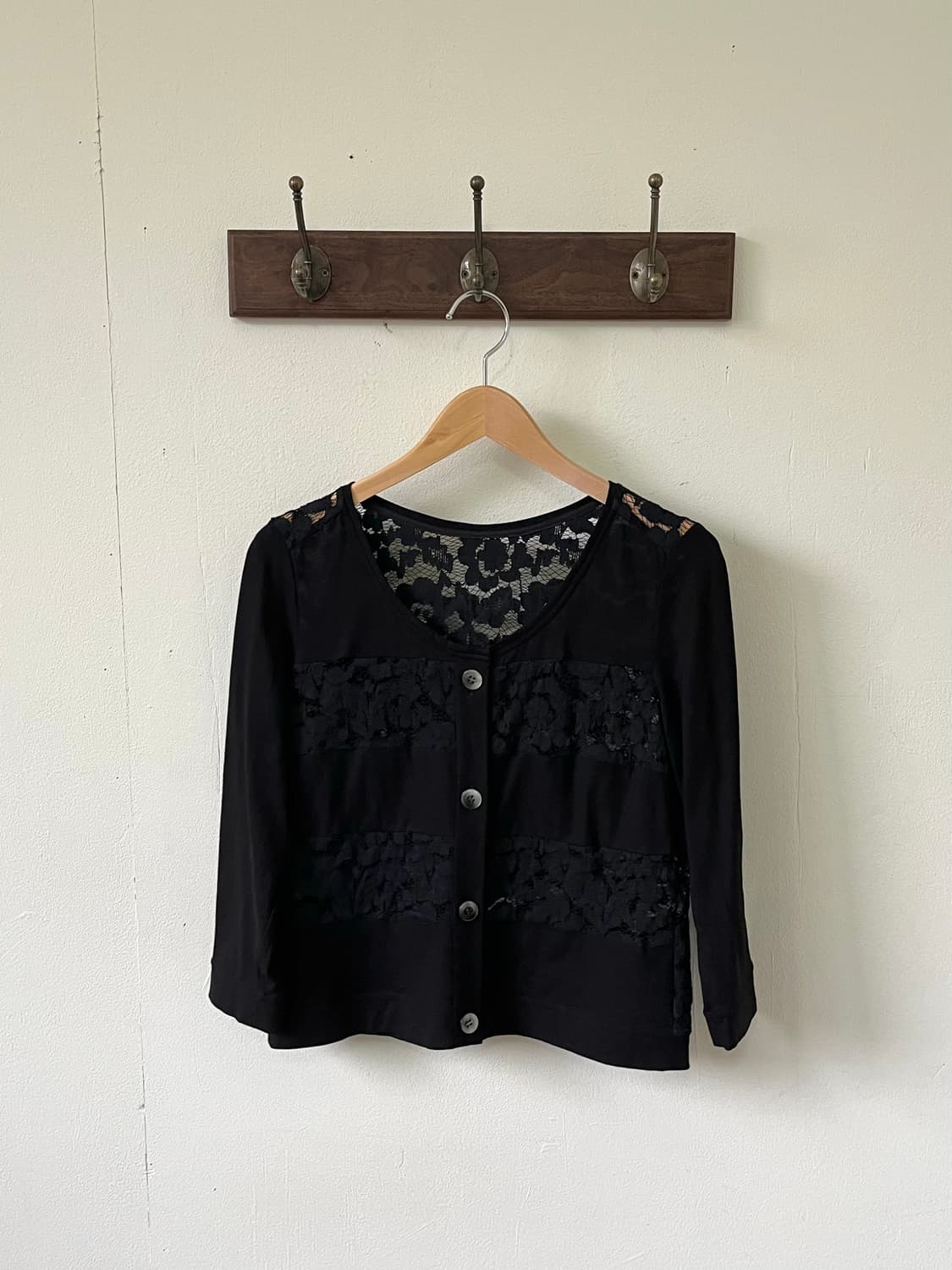 vivapresto 블랙 시스루 가디건 상품이미지1