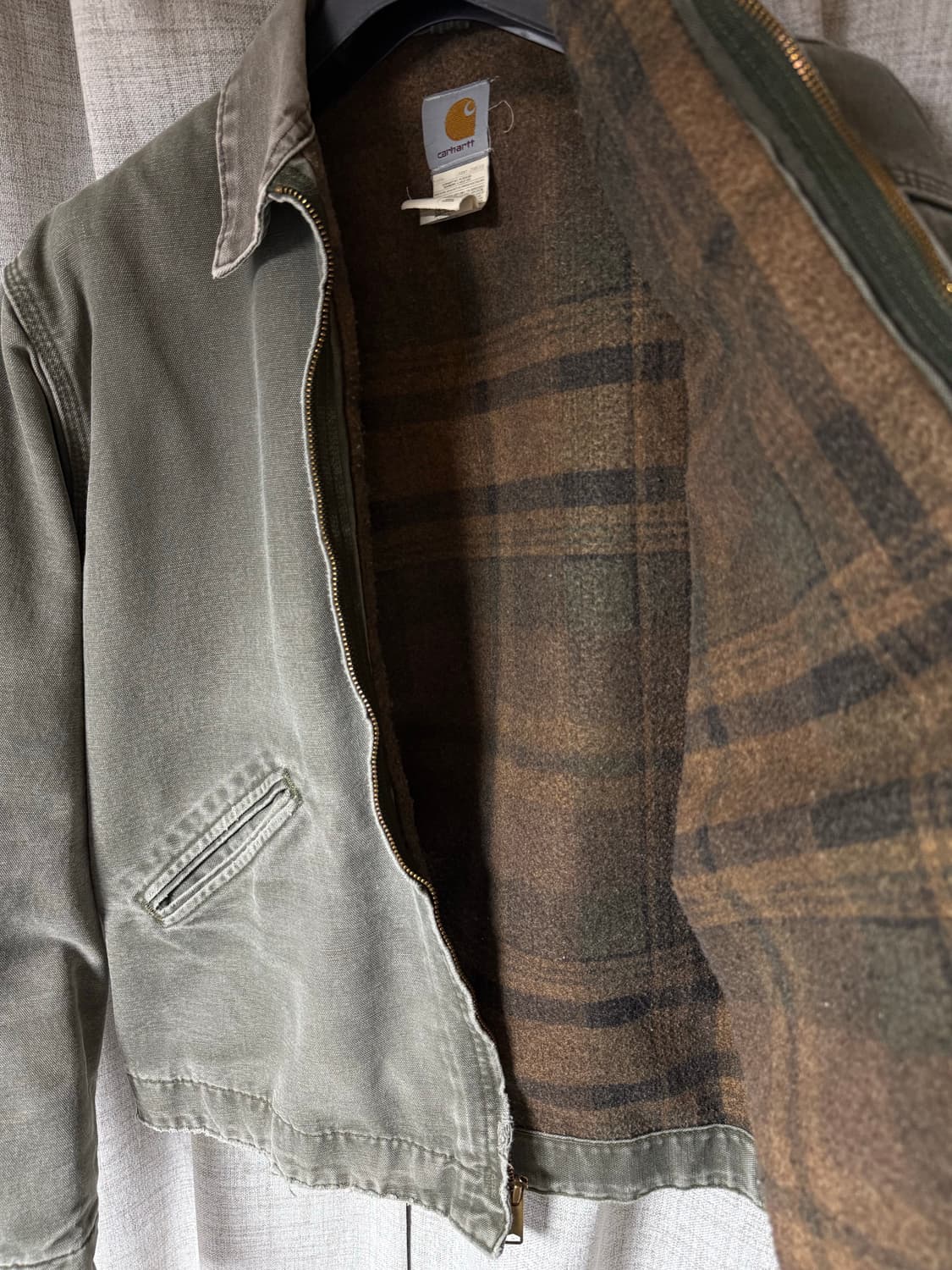 [L] 빈티지 칼하트 J76 디트로이트 자켓 모스 상품이미지3
