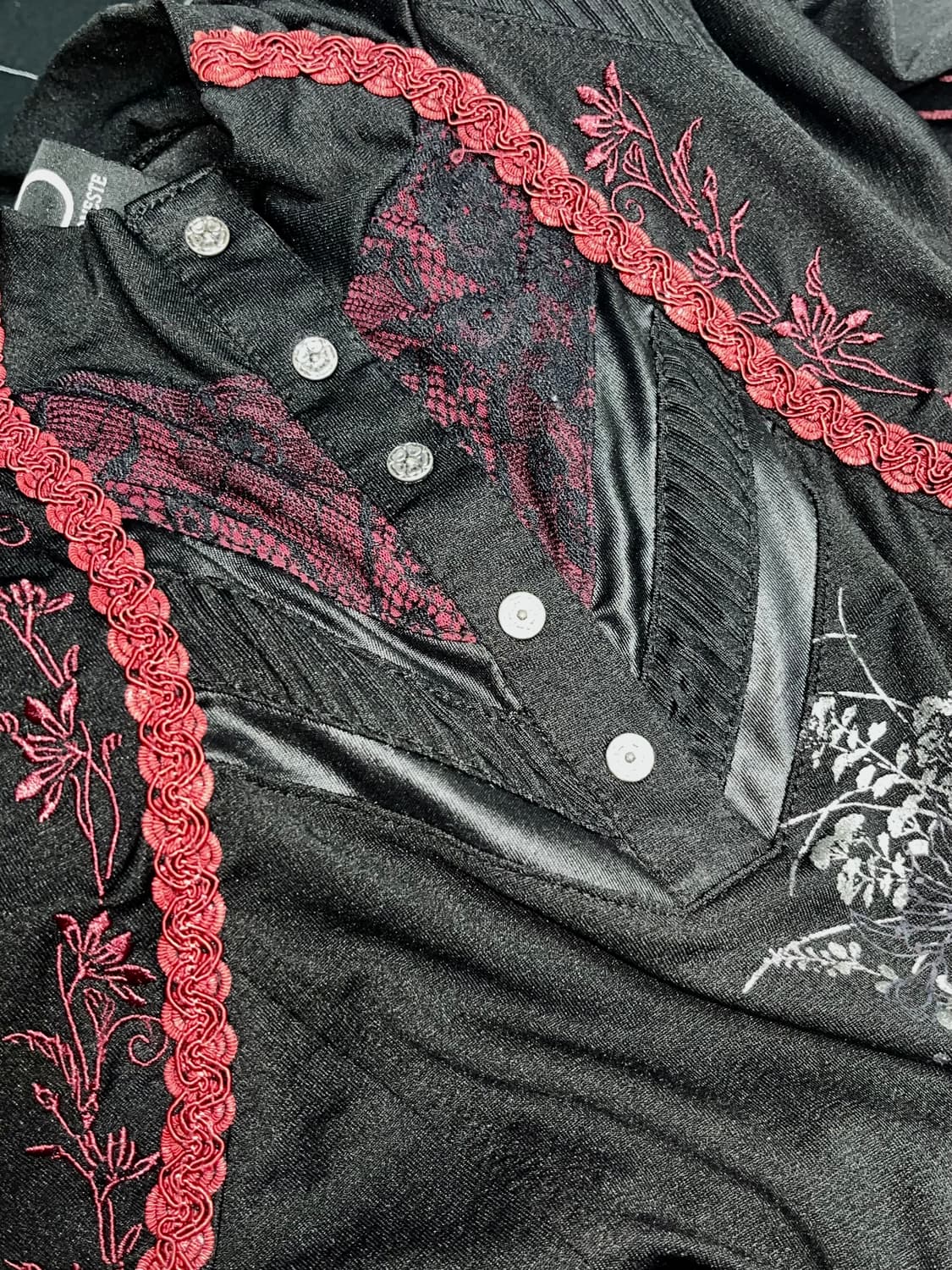 오즈온 레이스 트림 블랙 치파오 (디테일 장난아님) 상품이미지4