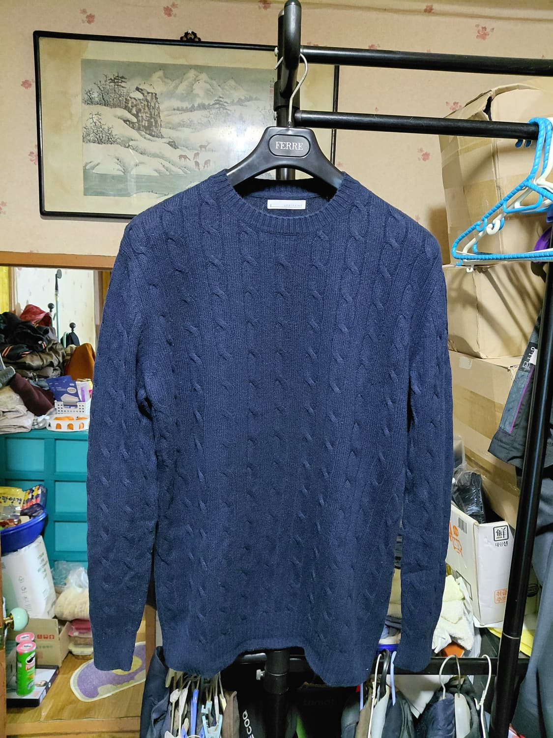 [리디아바인]울100 케이블 니트 M(100)사이즈 상품이미지1