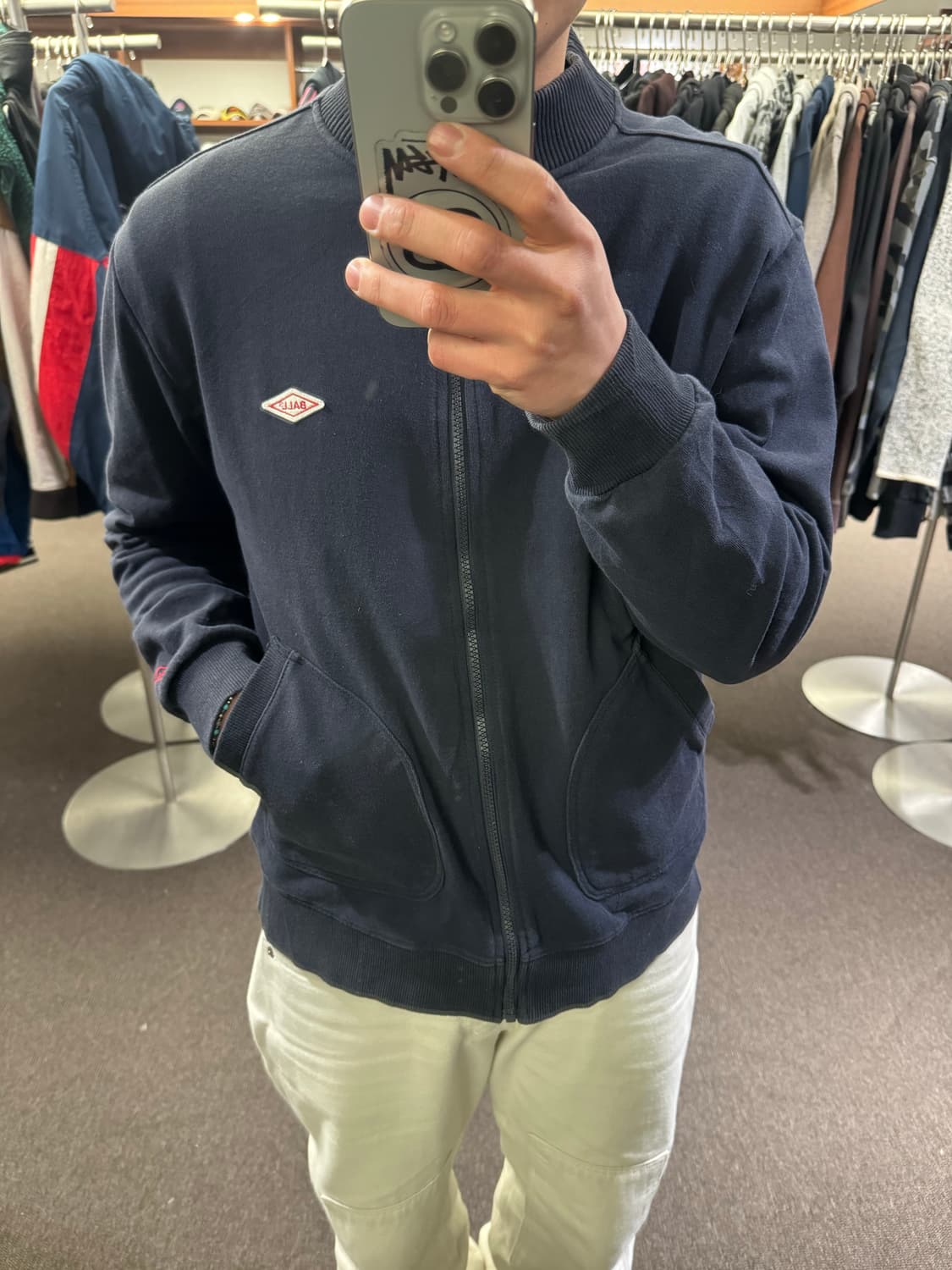 LL)BALL 빈티지 네이비 코튼 집업 자켓 상품이미지2