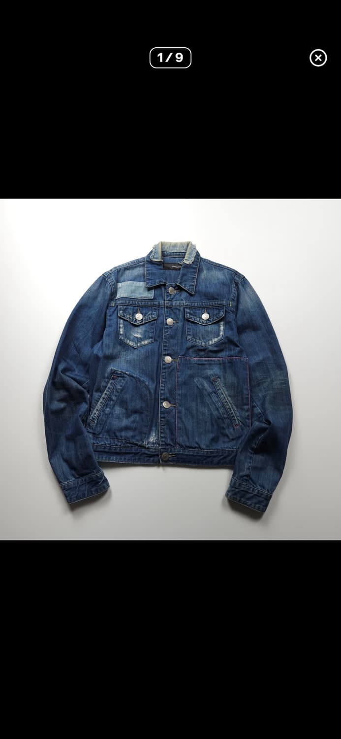 [L] 디스퀘어드2 00‘s 빅로고 디테일 워싱 데님 트러커 자켓 상품이미지1