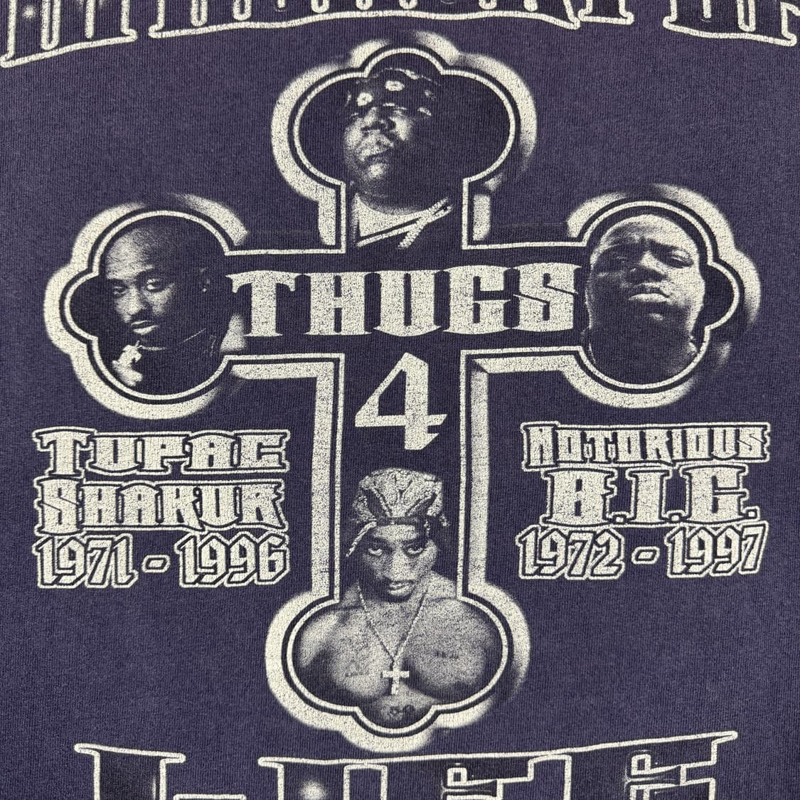 90s Tupac & Biggie 투팍 비기 메모리얼 랩티셔츠 상품이미지6