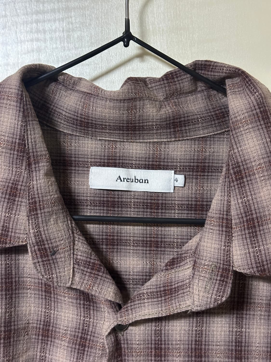 아르반 로즈우드 체크 셔츠 로즈 더스트 4사이즈 상품이미지4