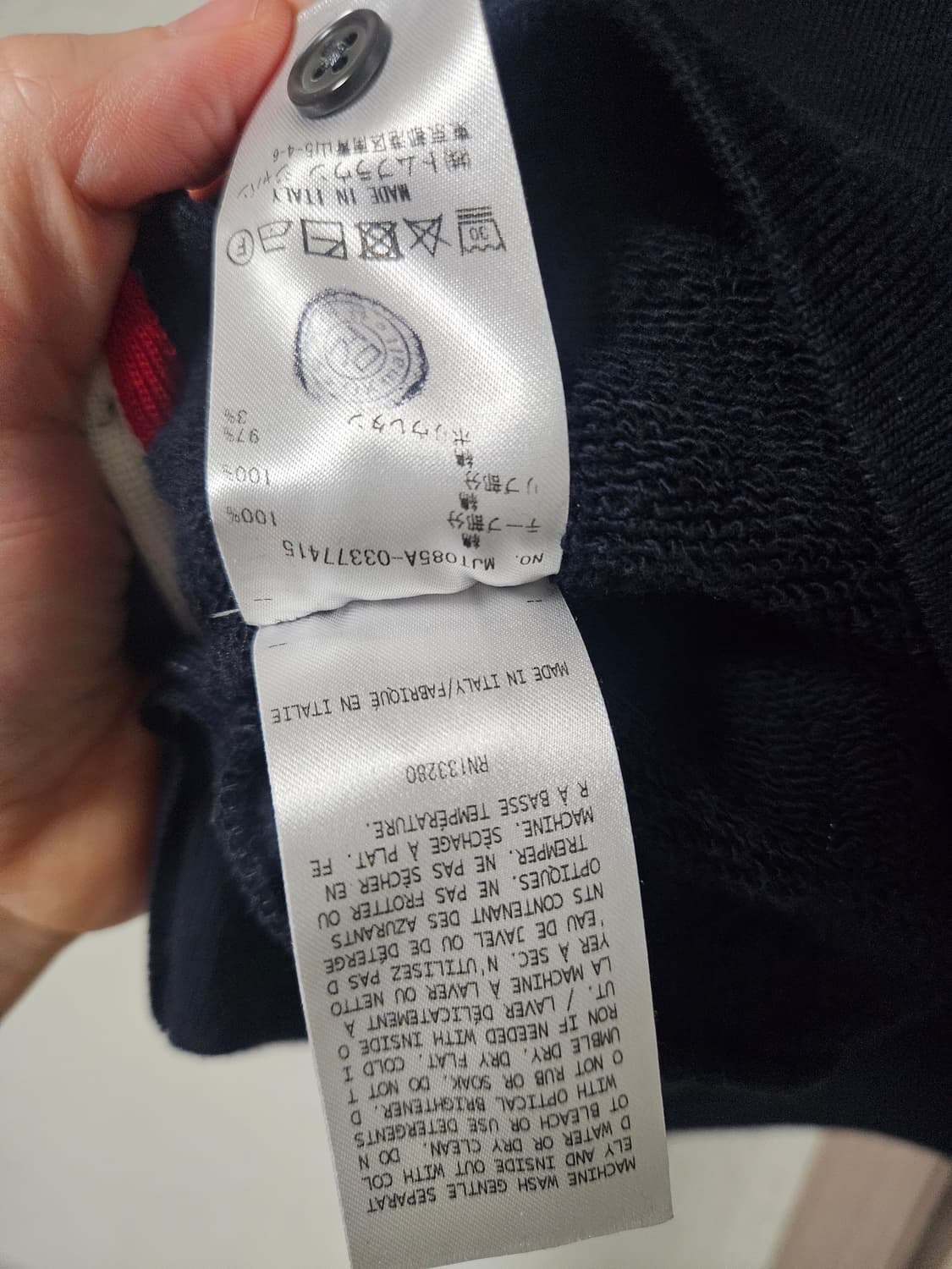 (새상품급) 톰브라운 네이비 백 삼선 맨투맨 3사이즈(105) 상품이미지8