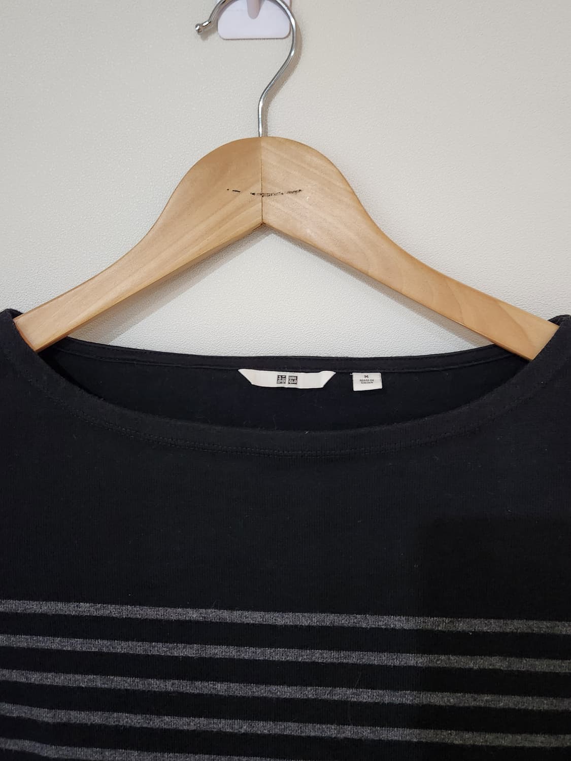 유니클로 보트넥 7부 스트라이프 티셔츠 M 상품이미지2