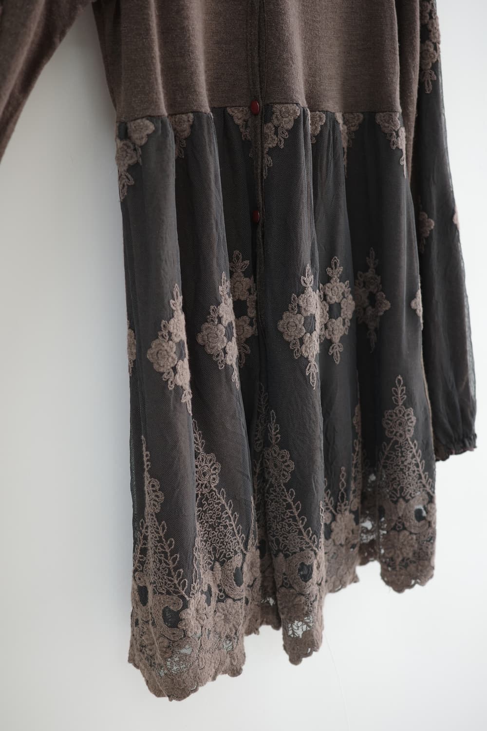 Antique brown lace one-piece 상품이미지4
