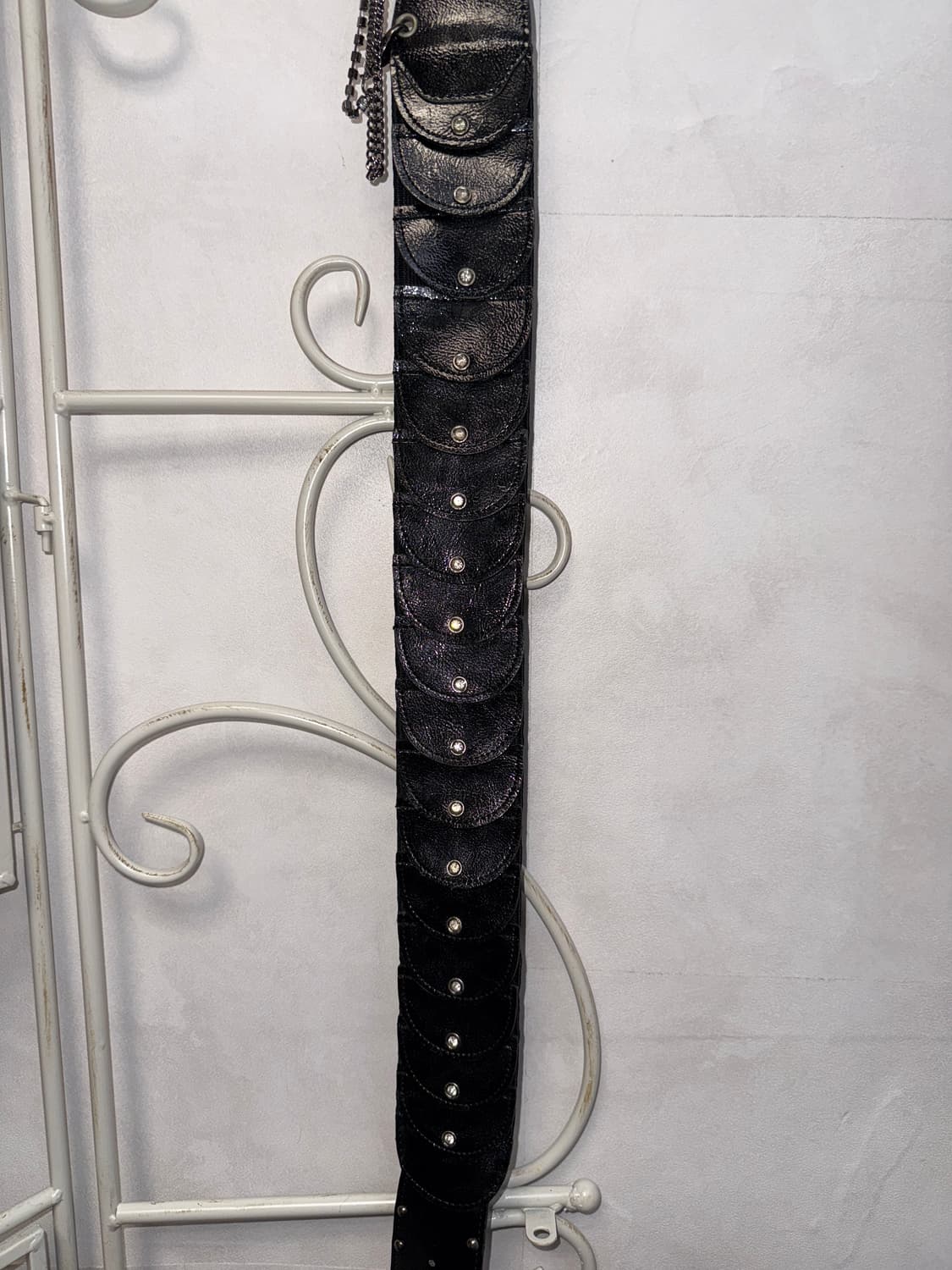 Black cubic chain buckle belt 상품이미지5